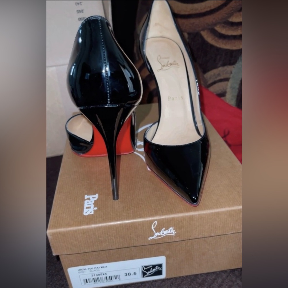 Christian Louboutin Black Patent Heels with Red Soles